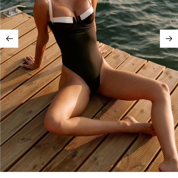 Monday Swimwear Black and White One Piece